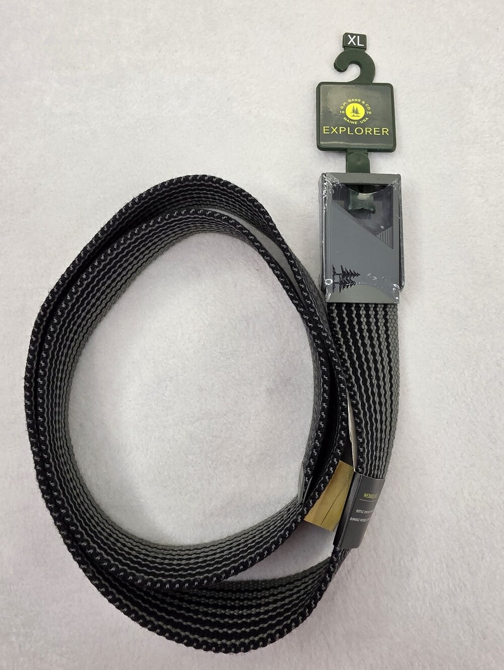 G.H. Bass & Co Men’s Black/Gray Belt Size XL NWT 4059